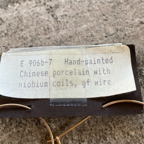 Chinese Porcelain Blue White  Niobium  Coils GF Gold Filled Wire Hand-painted - Picture 4 of 5